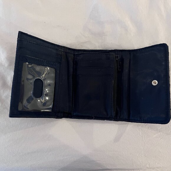 Vera Bradley | Petite Trifold Wallet with Snap Closure, Quilted Navy - Picture 3 of 3